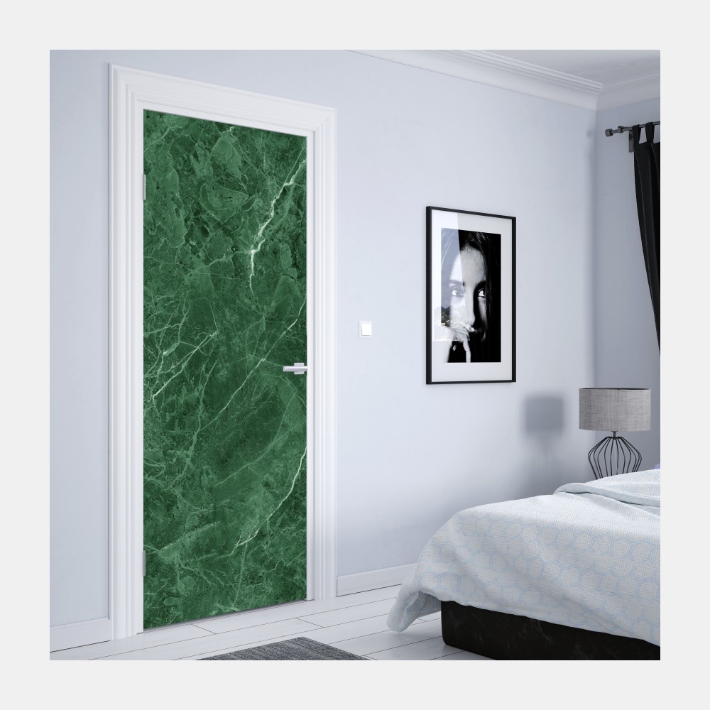 Naklejka na drzwi zielona tekstura marmuru – Wallissimo® Naklejka na drzwi zielona tekstura marmuru – Wallissimo®