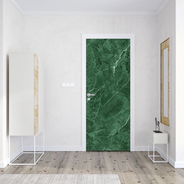 Naklejka na drzwi zielona tekstura marmuru – Wallissimo® Naklejka na drzwi zielona tekstura marmuru – Wallissimo®