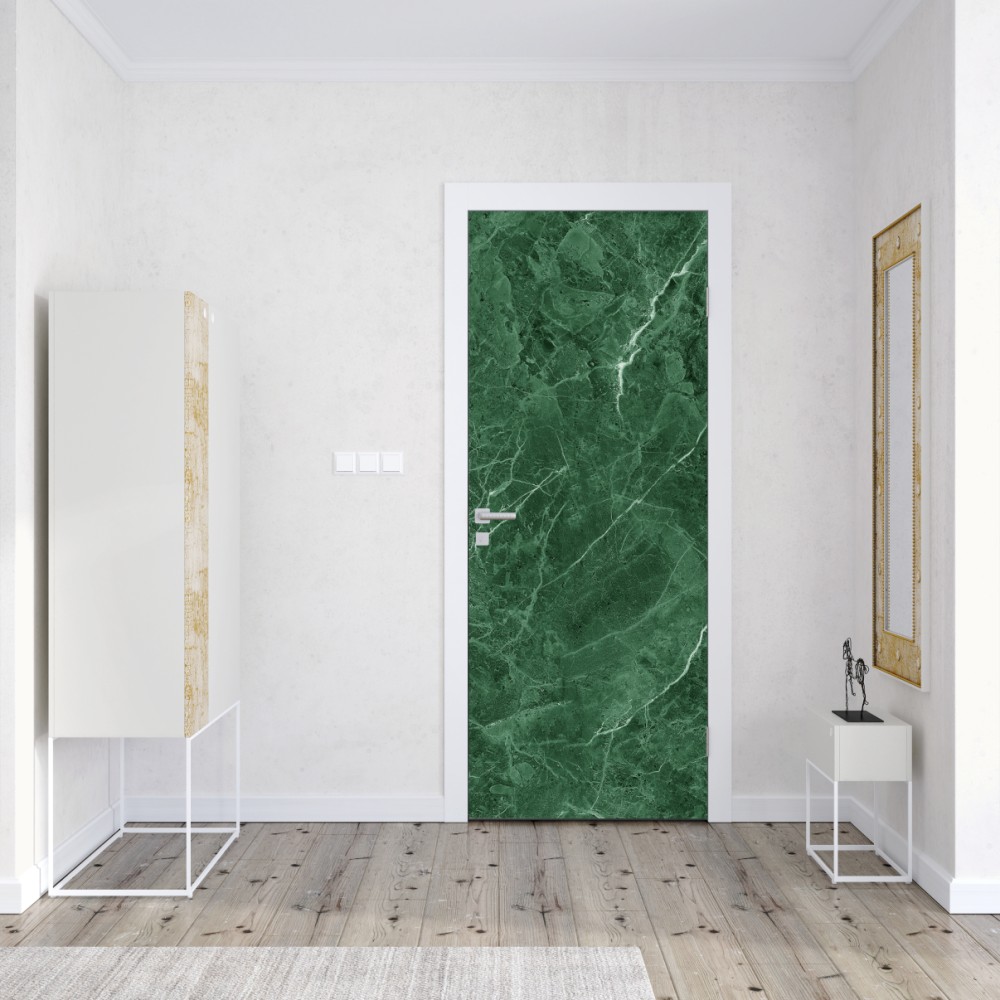 Naklejka na drzwi zielona tekstura marmuru – Wallissimo® Naklejka na drzwi zielona tekstura marmuru – Wallissimo®