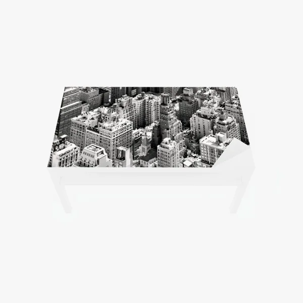 Naklejka na biurko i stół Manhattan widok z lotu ptaka w monochromie – Wallissimo® Naklejka na biurko i stół Manhattan widok z lotu ptaka w monochromie – Wallissimo®