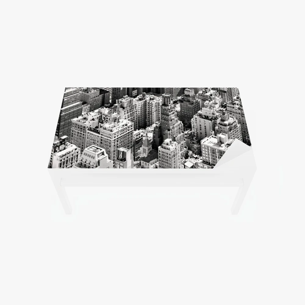Naklejka na biurko i stół Manhattan widok z lotu ptaka w monochromie – Wallissimo® Naklejka na biurko i stół Manhattan widok z lotu ptaka w monochromie – Wallissimo®