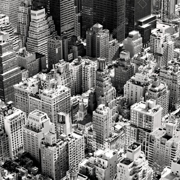 Naklejka na biurko i stół Manhattan widok z lotu ptaka w monochromie – Wallissimo® Naklejka na biurko i stół Manhattan widok z lotu ptaka w monochromie – Wallissimo®