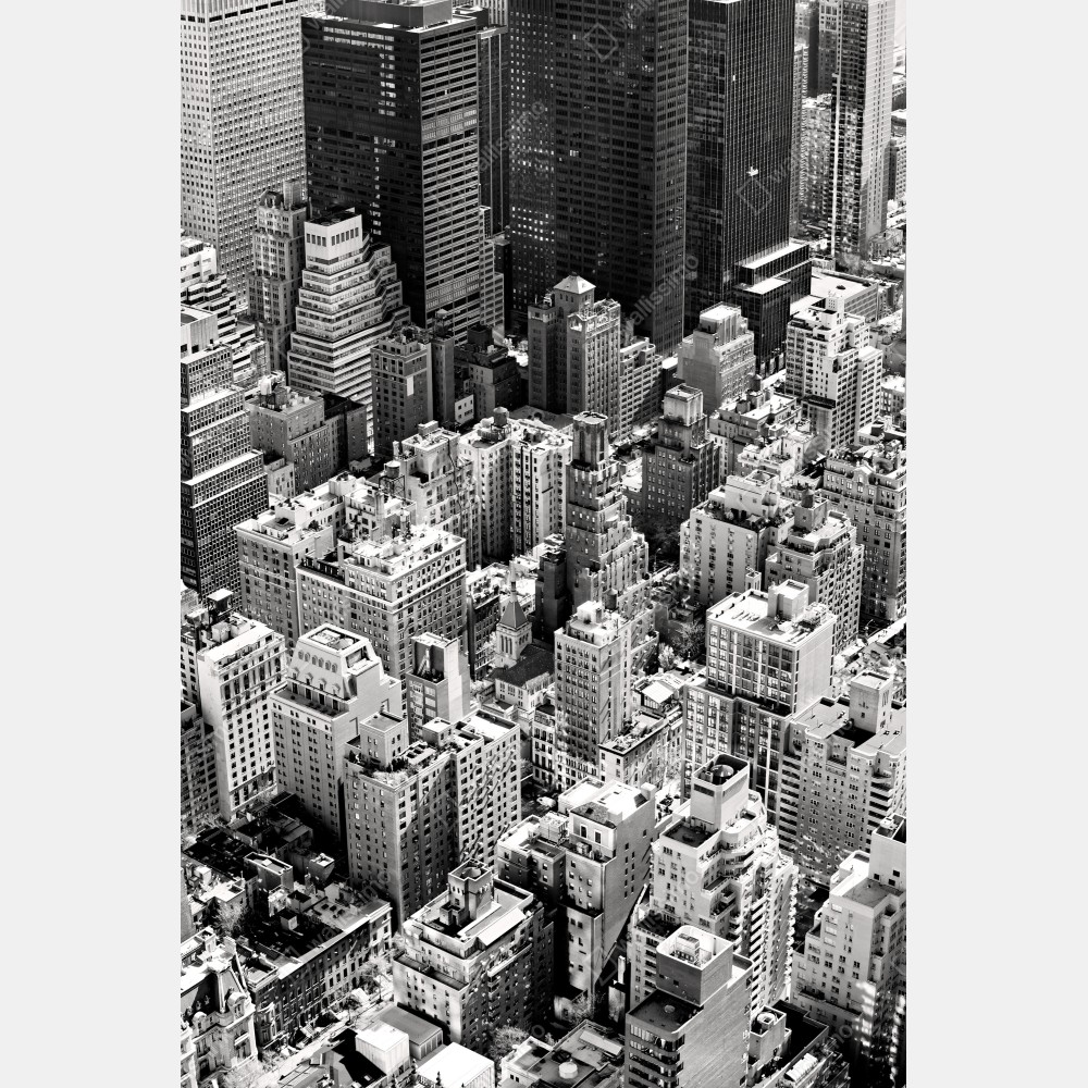 Naklejka na biurko i stół Manhattan widok z lotu ptaka w monochromie – Wallissimo® Naklejka na biurko i stół Manhattan widok z lotu ptaka w monochromie – Wallissimo®