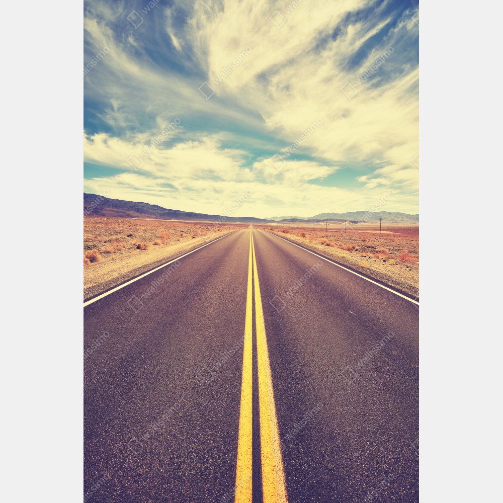 Naklejka na biurko i stół vintageowa droga przez pustynię, Dolina Śmierci – Wallissimo® Naklejka na biurko i stół vintageowa droga przez pustynię, Dolina Śmierci – Wallissimo®