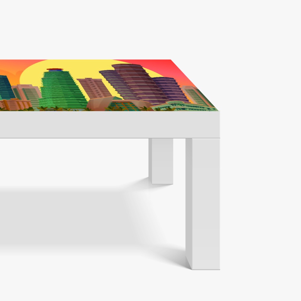 Naklejka na biurko i stół Miami panorama zachodu słońca – Wallissimo® Naklejka na biurko i stół Miami panorama zachodu słońca – Wallissimo®