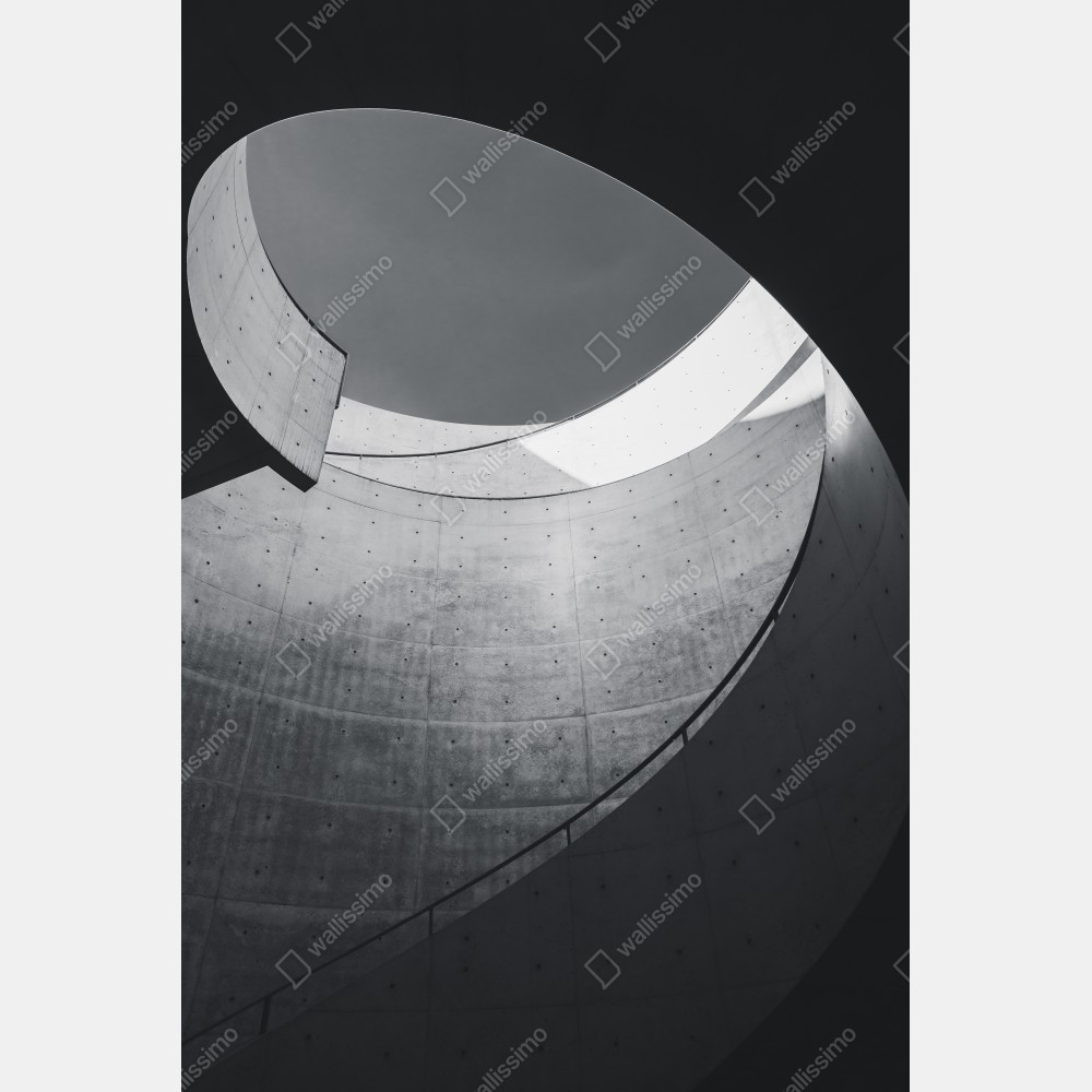 Naklejka na biurko i stół zakrzywione betonowe schody spiralne – Wallissimo® Naklejka na biurko i stół zakrzywione betonowe schody spiralne – Wallissimo®