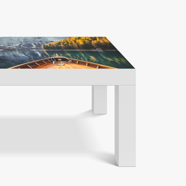 Naklejka na biurko i stół wschód słońca nad Lago di Braies – Wallissimo® Naklejka na biurko i stół wschód słońca nad Lago di Braies – Wallissimo®