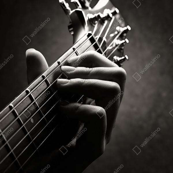 Naklejka na biurko i stół zbliżenie dłoni gitarzysty na gryfie – Wallissimo® Naklejka na biurko i stół zbliżenie dłoni gitarzysty na gryfie – Wallissimo®