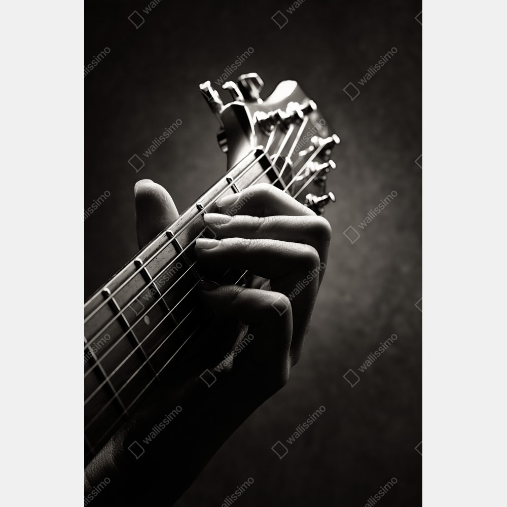 Naklejka na biurko i stół zbliżenie dłoni gitarzysty na gryfie – Wallissimo® Naklejka na biurko i stół zbliżenie dłoni gitarzysty na gryfie – Wallissimo®