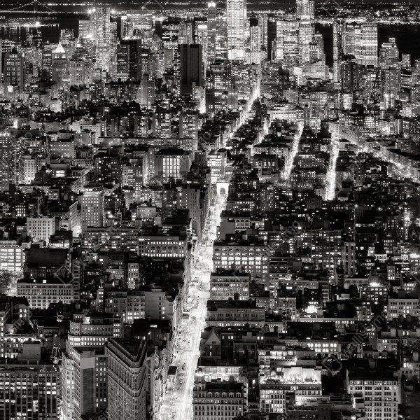 Naklejka na biurko i stół monochromatyczna panorama miasta nocą – Wallissimo® Naklejka na biurko i stół monochromatyczna panorama miasta nocą – Wallissimo®