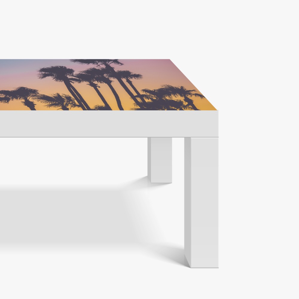 Naklejka na biurko i stół retro tropikalne palmy o zachodzie słońca – Wallissimo® Naklejka na biurko i stół retro tropikalne palmy o zachodzie słońca – Wallissimo®
