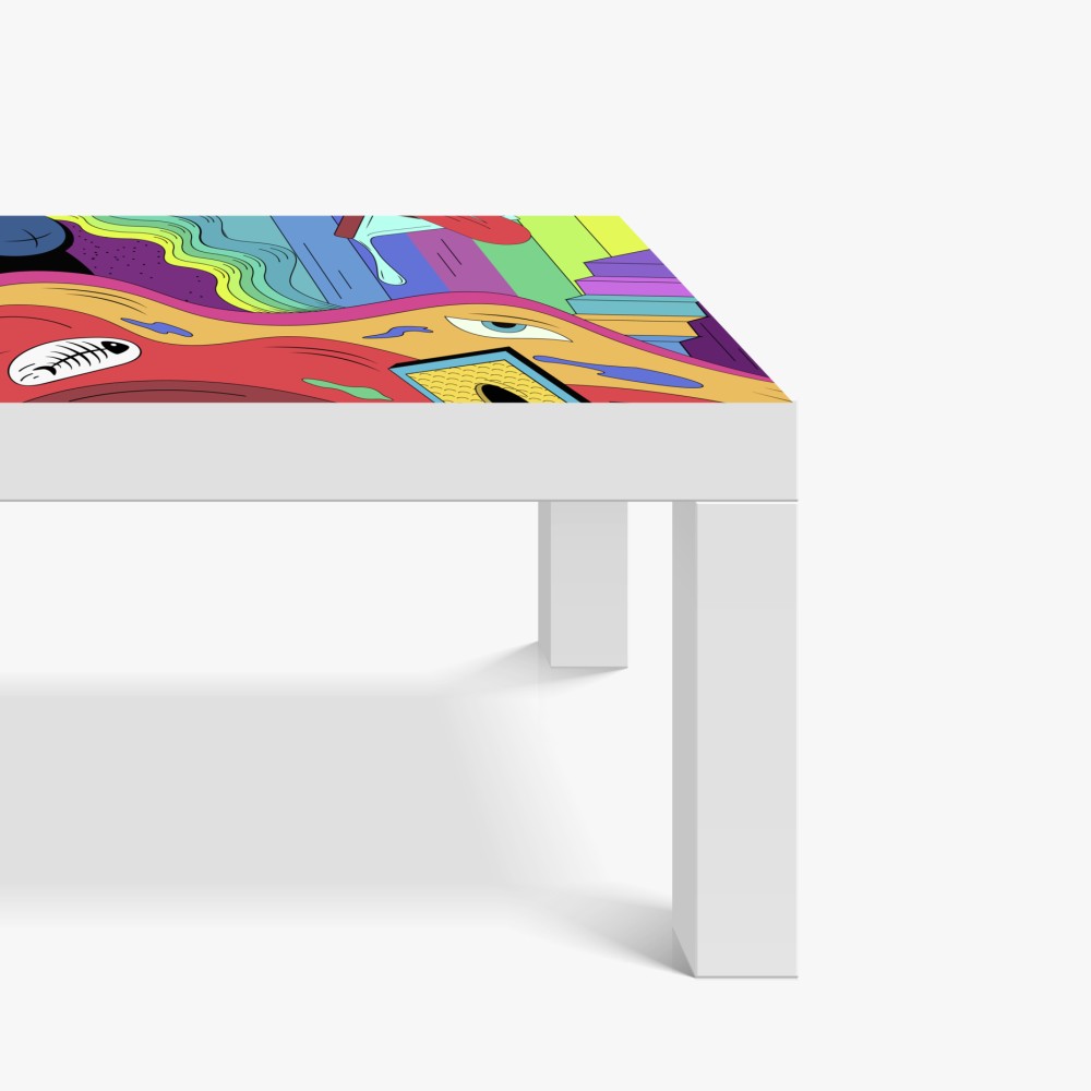 Naklejka na biurko i stół psychodeliczny pop artowy sen – Wallissimo® Naklejka na biurko i stół psychodeliczny pop artowy sen – Wallissimo®