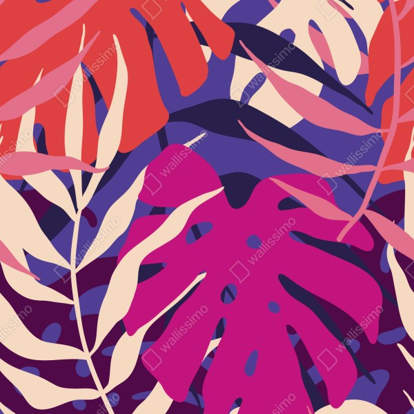 Naklejka na biurko i stół pastelowy tropikalny wzór liści – Wallissimo® Naklejka na biurko i stół pastelowy tropikalny wzór liści – Wallissimo®