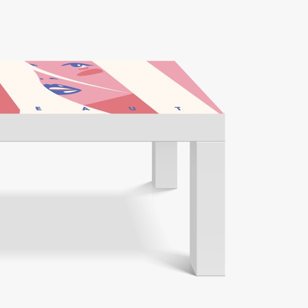 Naklejka na biurko i stół pastelowy pop-artowy portret piękna – Wallissimo® Naklejka na biurko i stół pastelowy pop-artowy portret piękna – Wallissimo®