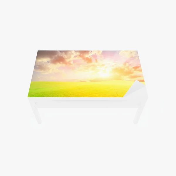 Naklejka na biurko i stół złote fale w japońskim stylu – Wallissimo®