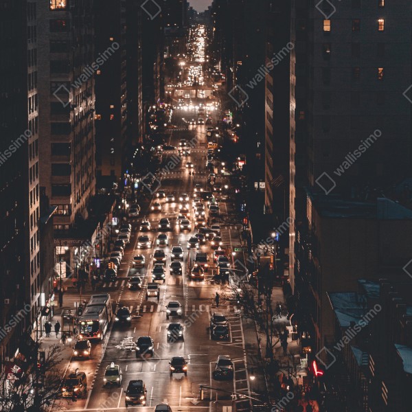 Naklejka na biurko i stół Manhattan nocna aleja – Wallissimo® Naklejka na biurko i stół Manhattan nocna aleja – Wallissimo®