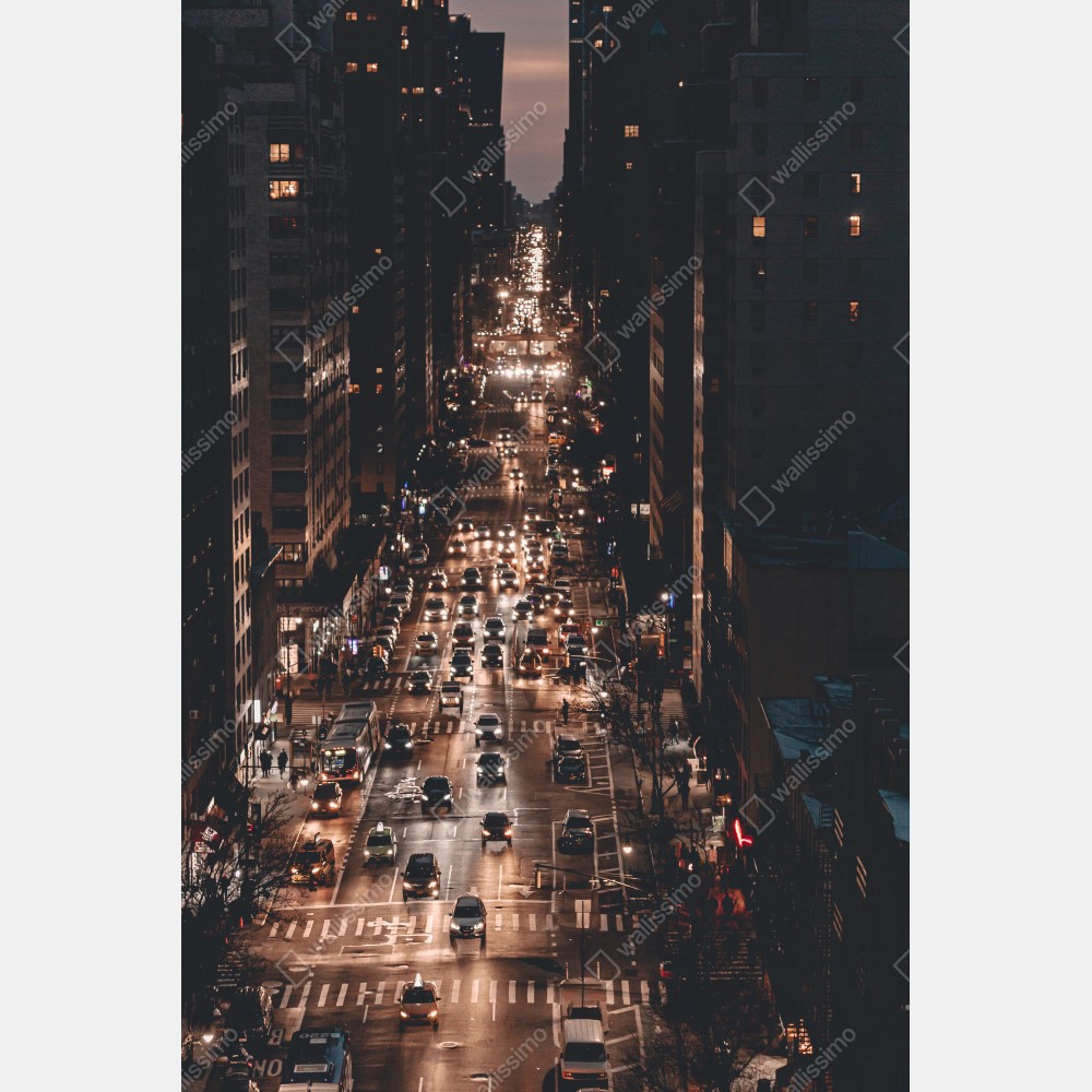 Naklejka na biurko i stół Manhattan nocna aleja – Wallissimo® Naklejka na biurko i stół Manhattan nocna aleja – Wallissimo®
