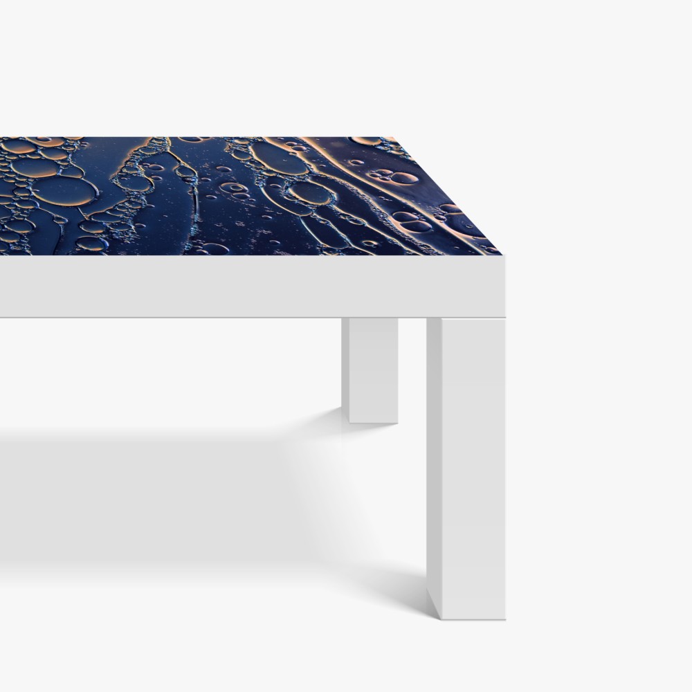 Naklejka na biurko i stół niebiesko-złote abstrakcyjne bąbelki – Wallissimo® Naklejka na biurko i stół niebiesko-złote abstrakcyjne bąbelki – Wallissimo®