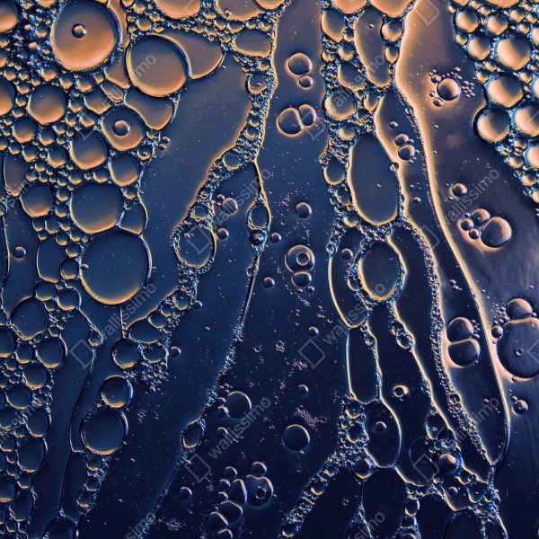 Naklejka na biurko i stół niebiesko-złote abstrakcyjne bąbelki – Wallissimo® Naklejka na biurko i stół niebiesko-złote abstrakcyjne bąbelki – Wallissimo®