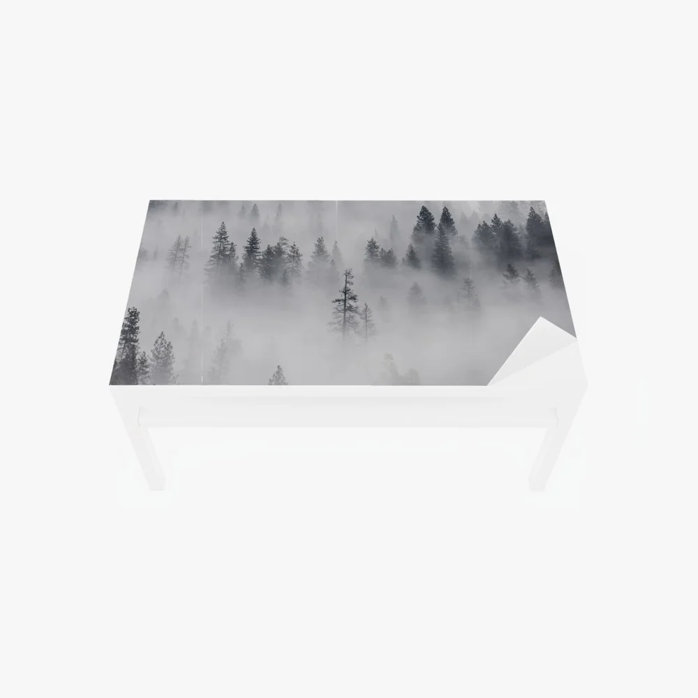 Naklejka na biurko i stół mglisty las sosnowy – Wallissimo® Naklejka na biurko i stół mglisty las sosnowy – Wallissimo®