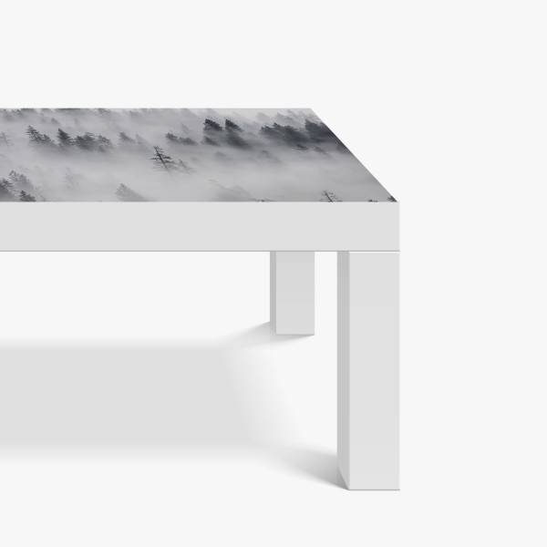 Naklejka na biurko i stół ręcznie rysowany wzór liści na miętowym tle – Wallissimo®