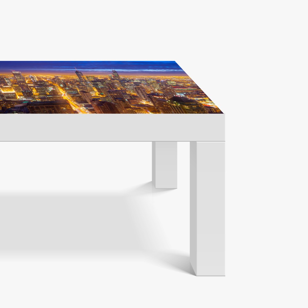 Naklejka na biurko i stół Chicago nocna panorama miasta – Wallissimo® Naklejka na biurko i stół Chicago nocna panorama miasta – Wallissimo®