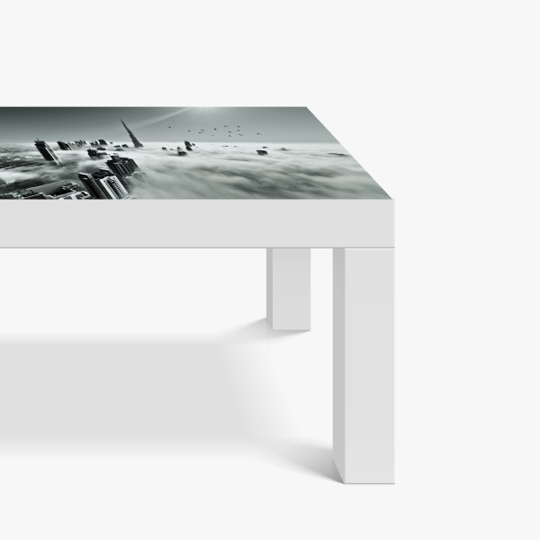 Naklejka na biurko i stół panorama zimowego lasu pokrytego śniegiem – Wallissimo®