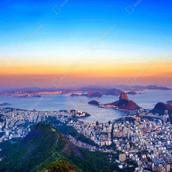 Naklejka na biurko i stół panorama Rio de Janeiro o zachodzie słońca – Wallissimo® Naklejka na biurko i stół panorama Rio de Janeiro o zachodzie słońca – Wallissimo®