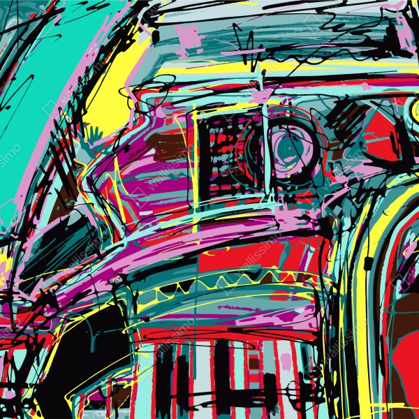 Naklejka na biurko i stół żywa turkusowa abstrakcyjna kompozycja samochodowa – Wallissimo® Naklejka na biurko i stół żywa turkusowa abstrakcyjna kompozycja samochodowa – Wallissimo®