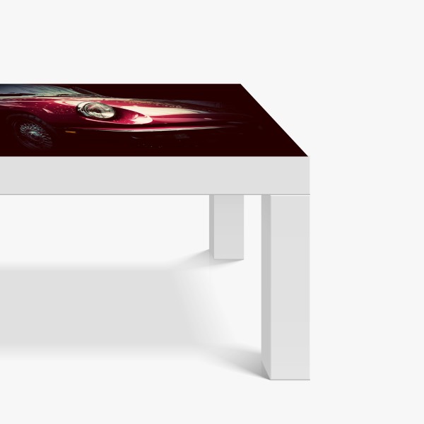 Naklejka na biurko i stół ręcznie rysowany wzór liści na miętowym tle – Wallissimo®