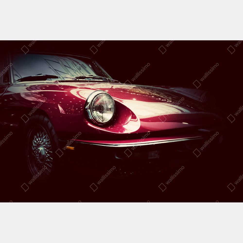 Naklejka na biurko i stół zbliżenie klasycznego czerwonego samochodu sportowego – Wallissimo® Naklejka na biurko i stół zbliżenie klasycznego czerwonego samochodu sportowego – Wallissimo®