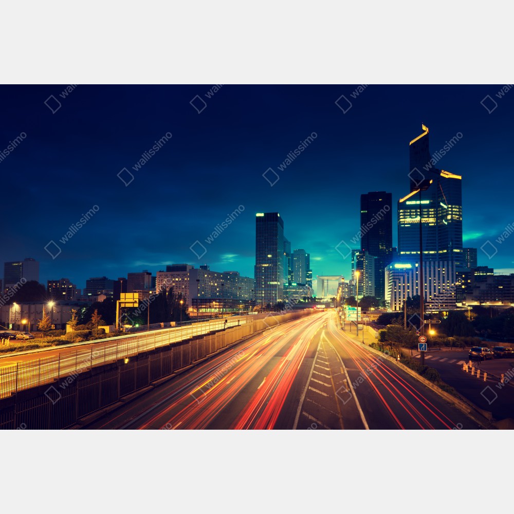 Naklejka na biurko i stół La Défense panorama miasta o zmierzchu – Wallissimo® Naklejka na biurko i stół La Défense panorama miasta o zmierzchu – Wallissimo®