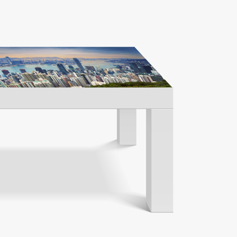 Naklejka na biurko i stół Hong Kong panorama miasta o zmierzchu – Wallissimo® Naklejka na biurko i stół Hong Kong panorama miasta o zmierzchu – Wallissimo®