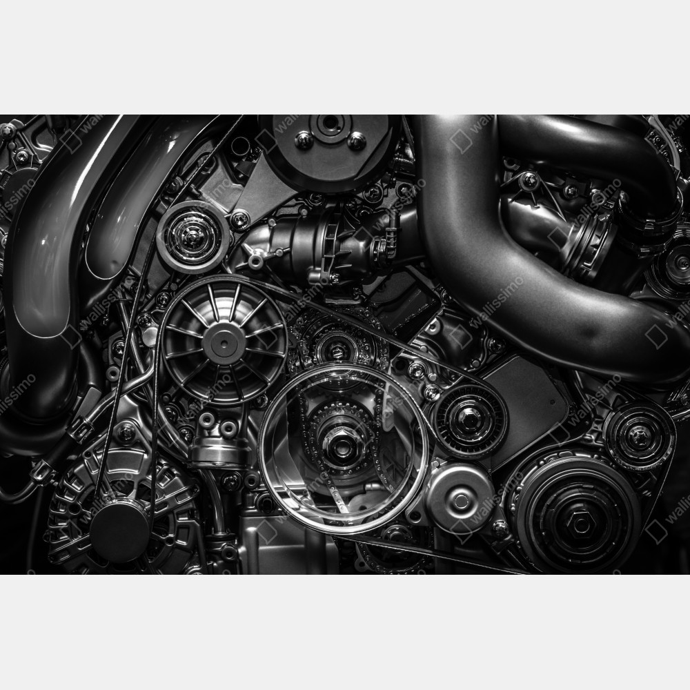 Naklejka na biurko i stół precyzyjne zbliżenie mechaniki silnika – Wallissimo® Naklejka na biurko i stół precyzyjne zbliżenie mechaniki silnika – Wallissimo®