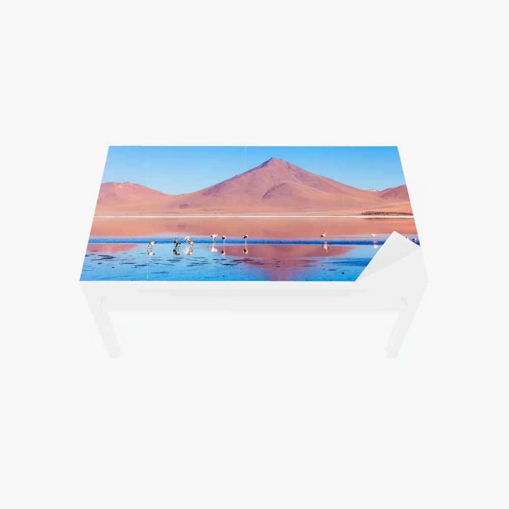 Naklejka na biurko i stół flamingi nad Laguna Colorada, Boliwia – Wallissimo® Naklejka na biurko i stół flamingi nad Laguna Colorada, Boliwia – Wallissimo®