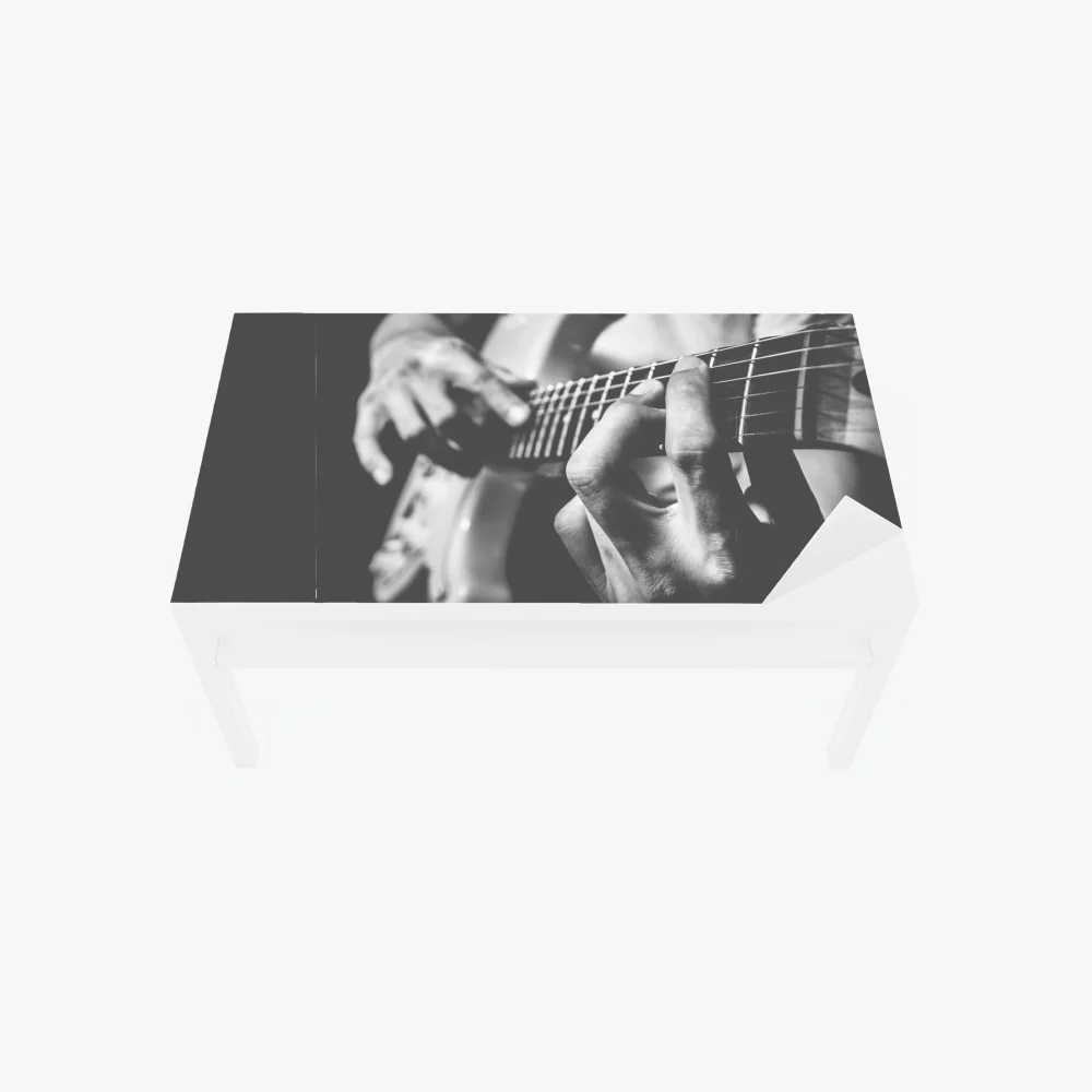 Naklejka na biurko i stół monochromatyczne zbliżenie gitary – Wallissimo® Naklejka na biurko i stół monochromatyczne zbliżenie gitary – Wallissimo®