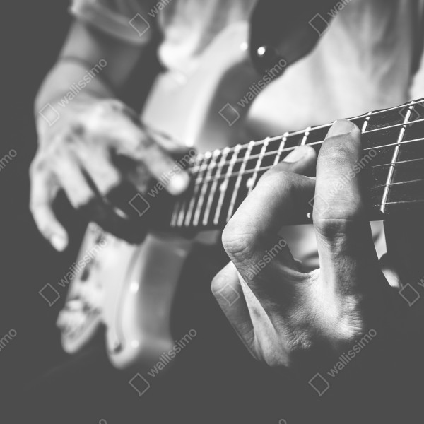 Naklejka na biurko i stół monochromatyczne zbliżenie gitary – Wallissimo® Naklejka na biurko i stół monochromatyczne zbliżenie gitary – Wallissimo®