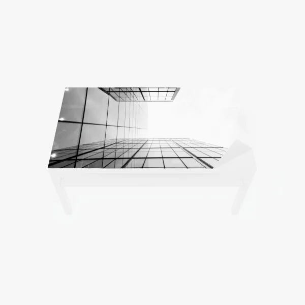 Naklejka na biurko i stół minimalistyczna perspektywa szklanego wieżowca