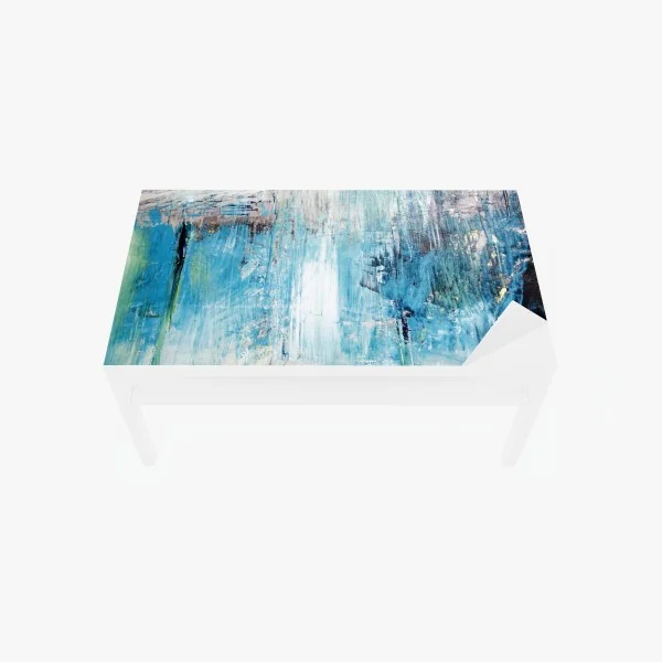 Naklejka na biurko i stół turkusowa abstrakcyjna faktura olejna