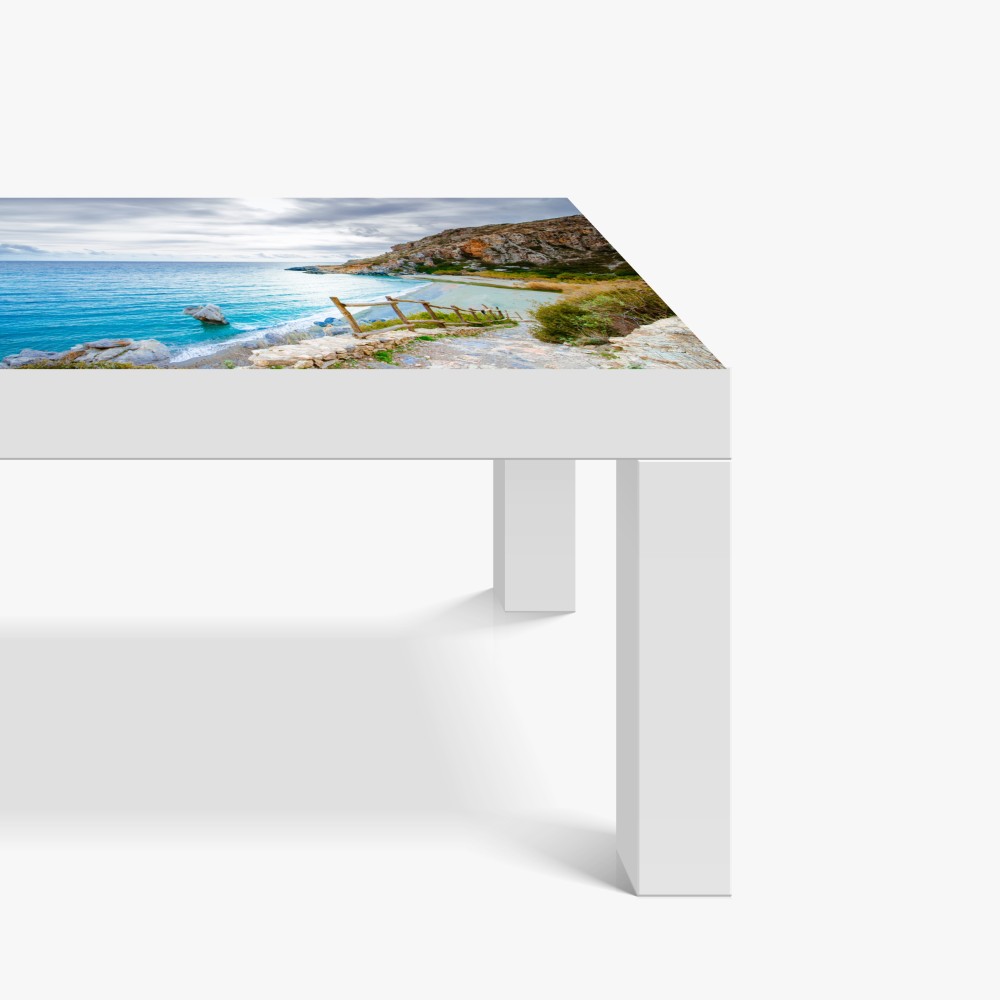 Naklejka na biurko i stół spokojna turkusowa zatoczka z nadmorską ścieżką – Wallissimo® Naklejka na biurko i stół spokojna turkusowa zatoczka z nadmorską ścieżką – Wallissimo®