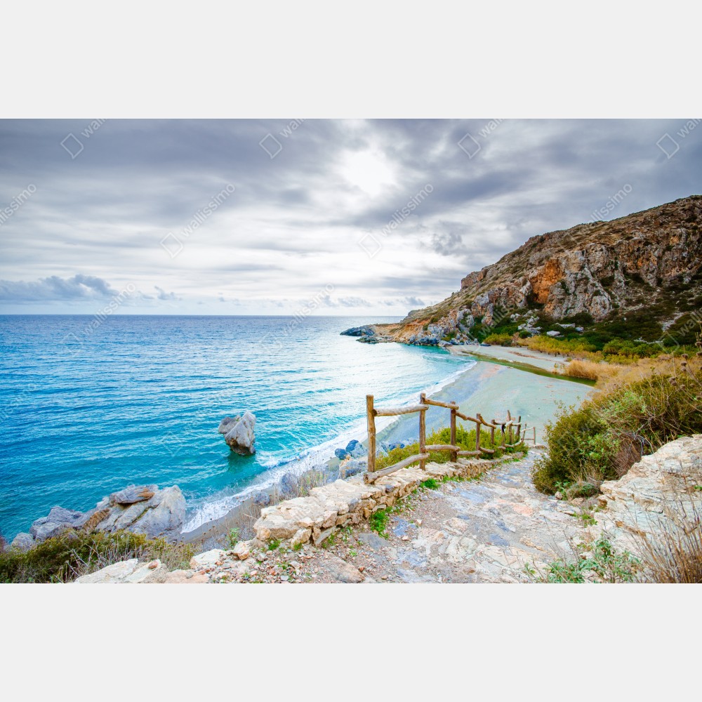 Naklejka na biurko i stół spokojna turkusowa zatoczka z nadmorską ścieżką – Wallissimo® Naklejka na biurko i stół spokojna turkusowa zatoczka z nadmorską ścieżką – Wallissimo®