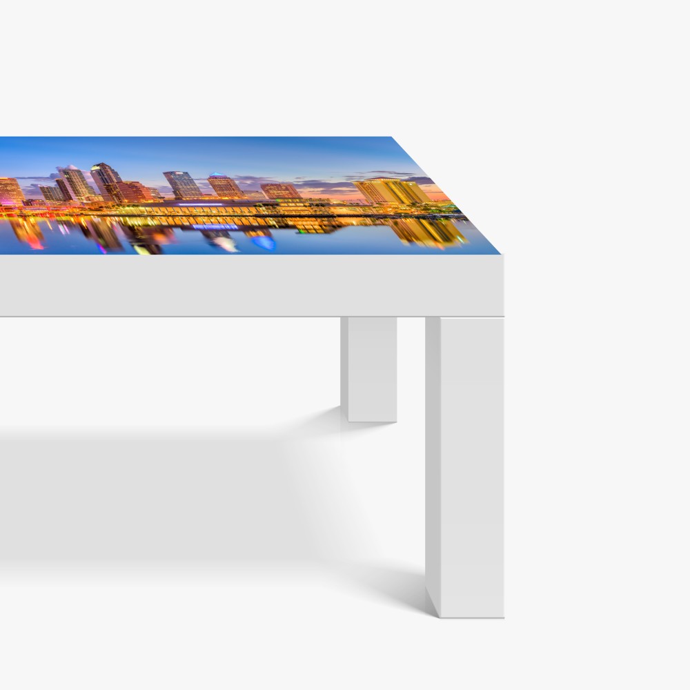 Naklejka na biurko i stół panorama Tampy o zmierzchu – Wallissimo® Naklejka na biurko i stół panorama Tampy o zmierzchu – Wallissimo®