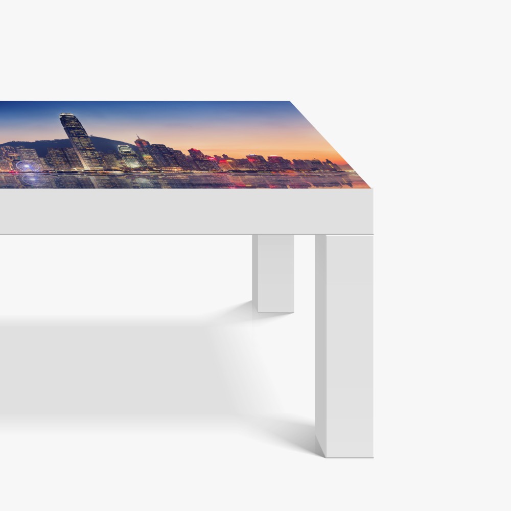 Naklejka na biurko i stół Hongkong panorama miasta o zmierzchu – Wallissimo® Naklejka na biurko i stół Hongkong panorama miasta o zmierzchu – Wallissimo®