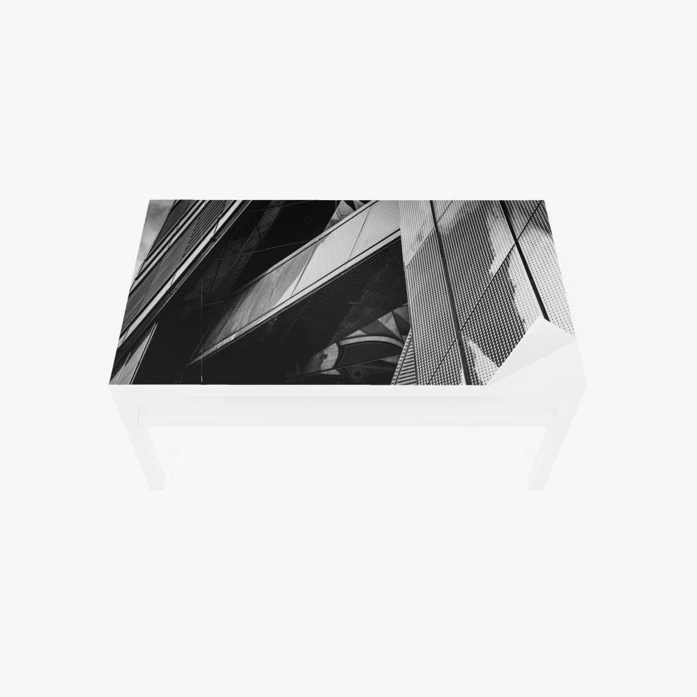 Naklejka na biurko i stół geometryczna fasada w monochromie – Wallissimo® Naklejka na biurko i stół geometryczna fasada w monochromie – Wallissimo®