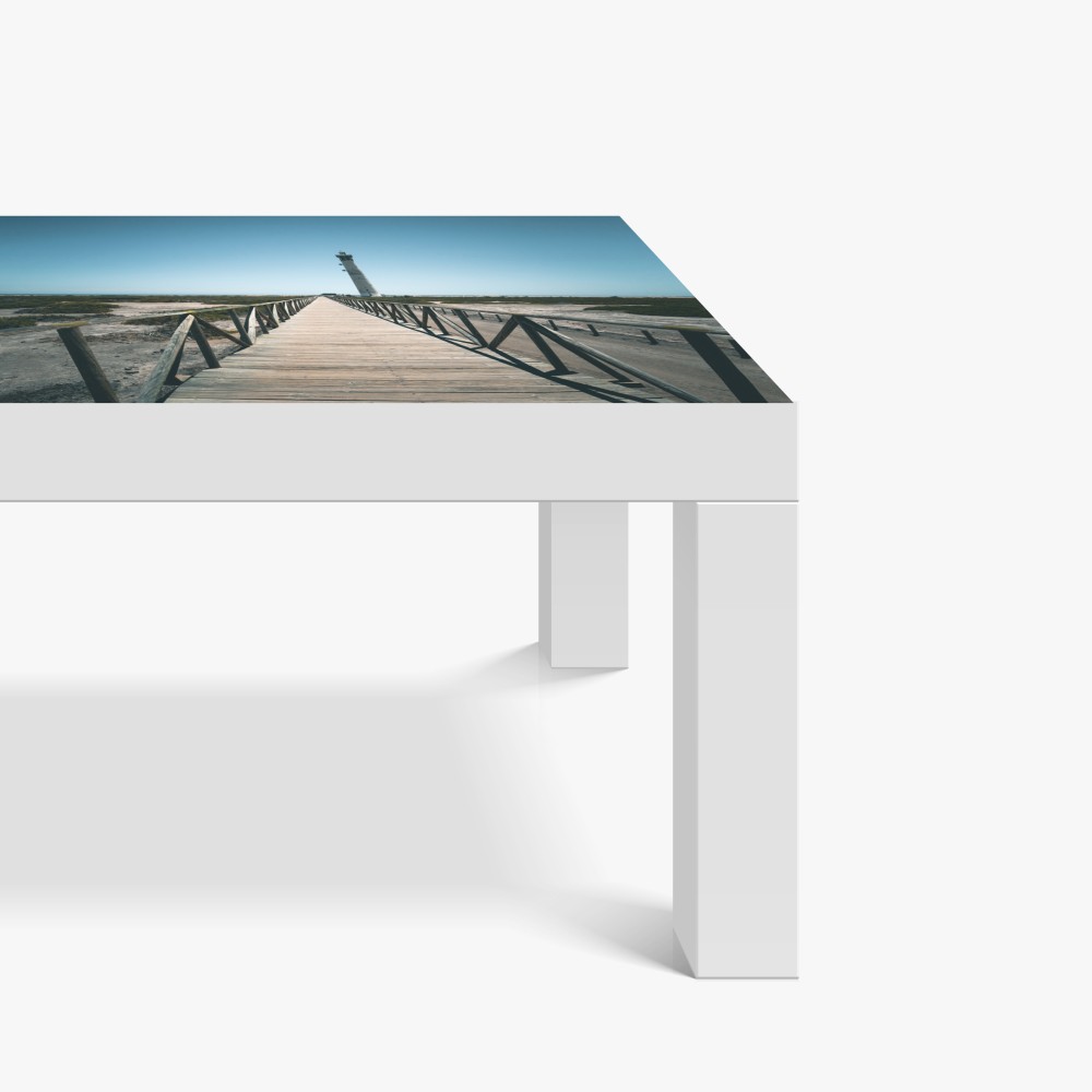 Naklejka na biurko i stół latarnia morska na końcu pomostu – Wallissimo® Naklejka na biurko i stół latarnia morska na końcu pomostu – Wallissimo®