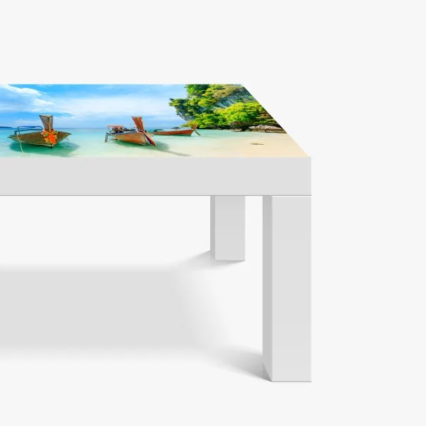 Naklejka na biurko i stół biały trójwymiarowy geometryczny wzór low-poly – Wallissimo®