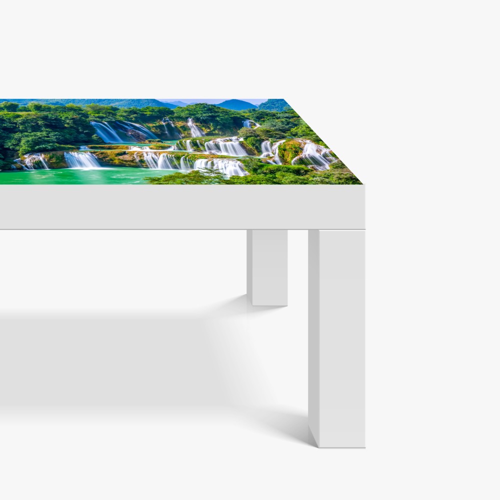 Naklejka na biurko i stół szmaragdowe kaskady wodospadów – Wallissimo® Naklejka na biurko i stół szmaragdowe kaskady wodospadów – Wallissimo®