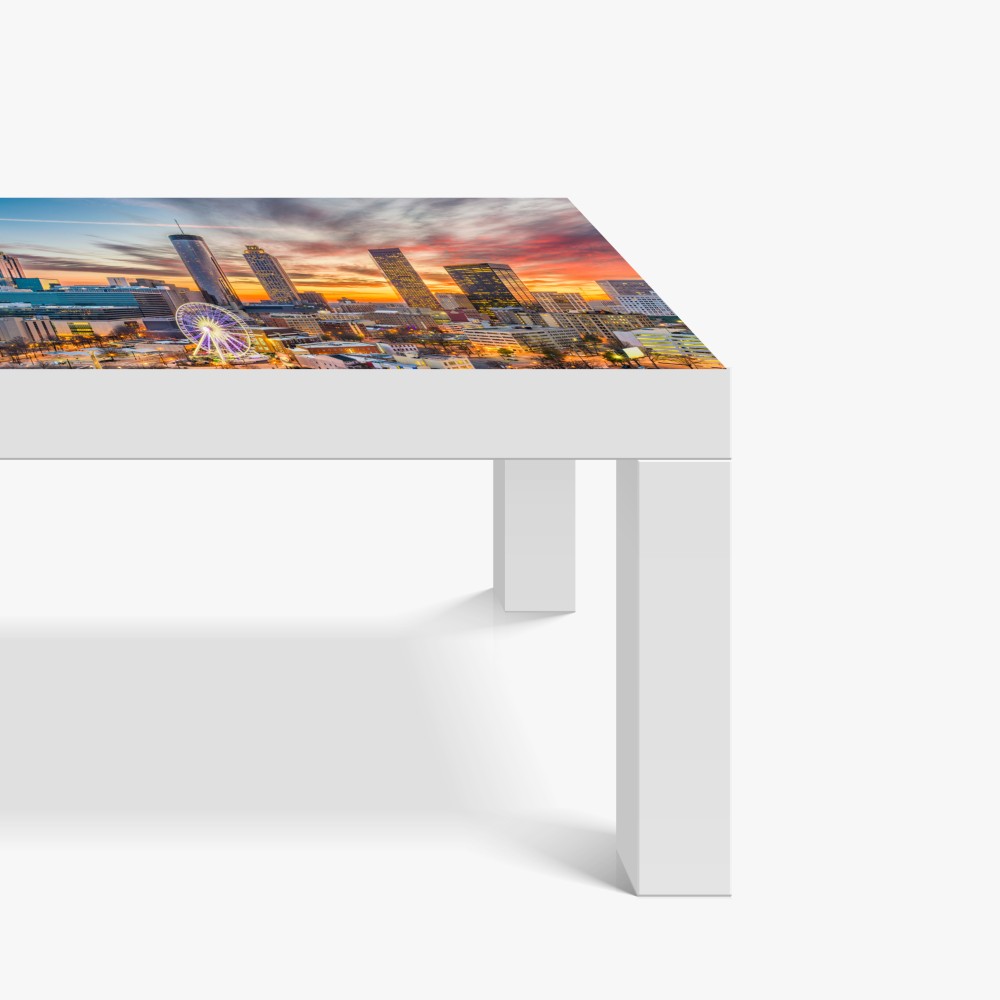 Naklejka na biurko i stół Atlanta panorama miasta przy zachodzie słońca – Wallissimo® Naklejka na biurko i stół Atlanta panorama miasta przy zachodzie słońca – Wallissimo®