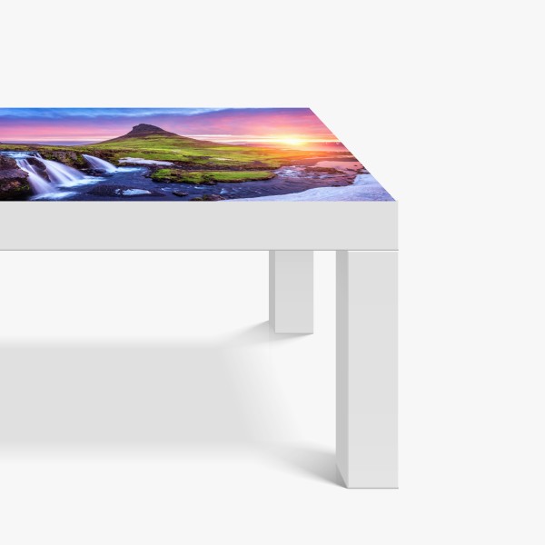 Naklejka na biurko i stół panorama zimowego lasu pokrytego śniegiem – Wallissimo®