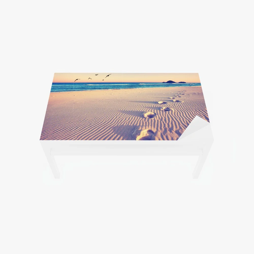 Naklejka na biurko i stół magiczne odciski na letniej plaży – Wallissimo® Naklejka na biurko i stół magiczne odciski na letniej plaży – Wallissimo®